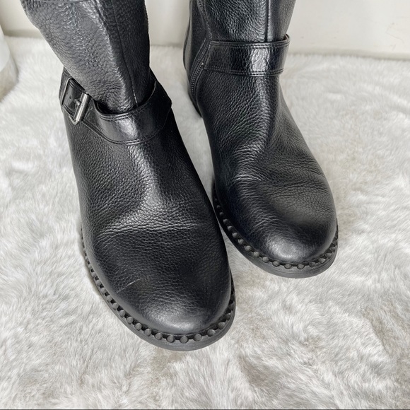 Gentle Souls by Kenneth Cole 3 Buckle Mid-Calf Black Leather Boots in Size 8.5 - Picture 2 of 10